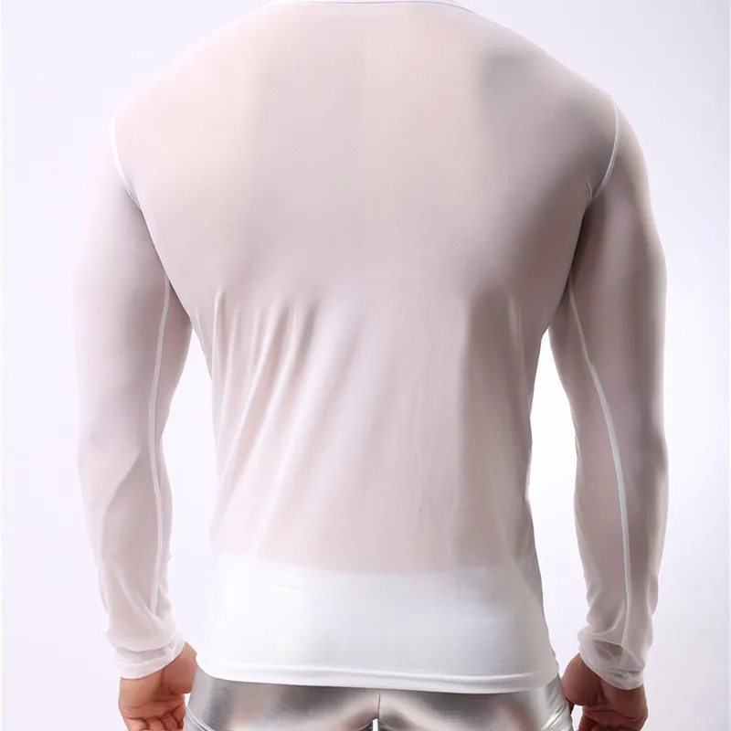 Man Undershirts Gay Nylon Mesh See 