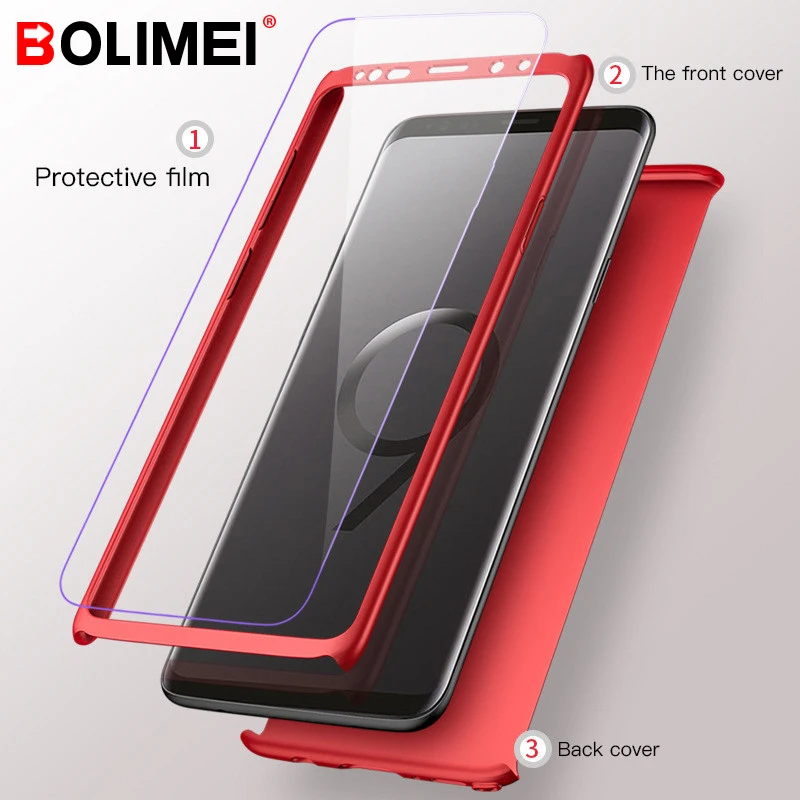 

360 Full Cover Protector Case For Samsung Galaxy S9 S8 Plus Phone Cover For Samsung J3 J5 J7 2016 A3 A5 A7 2017 Cases With Film