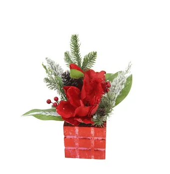 

Artificial Flowers Wedding Bouquet Magnolia Fall Vivid Fake Leaf Wedding Flower Bridal Bouquets Decoration Christmas Flower
