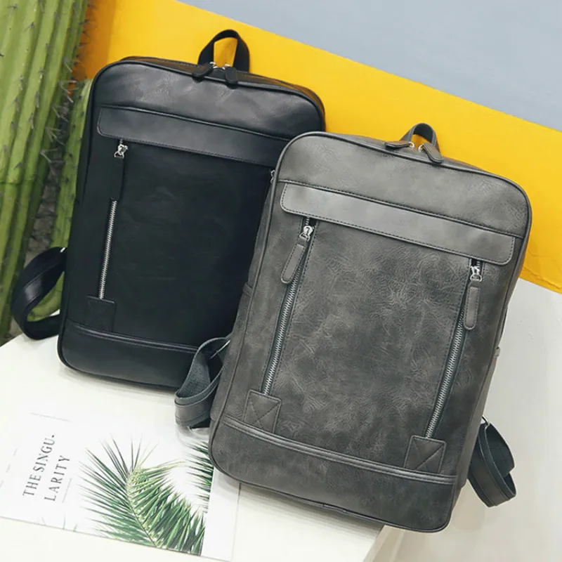 

2018 Men Soft Pu Leather Backpack for Female Multifunction Travel Schoolbags Teenager Capacity Laptop Backpack Sac A Dos Mochila