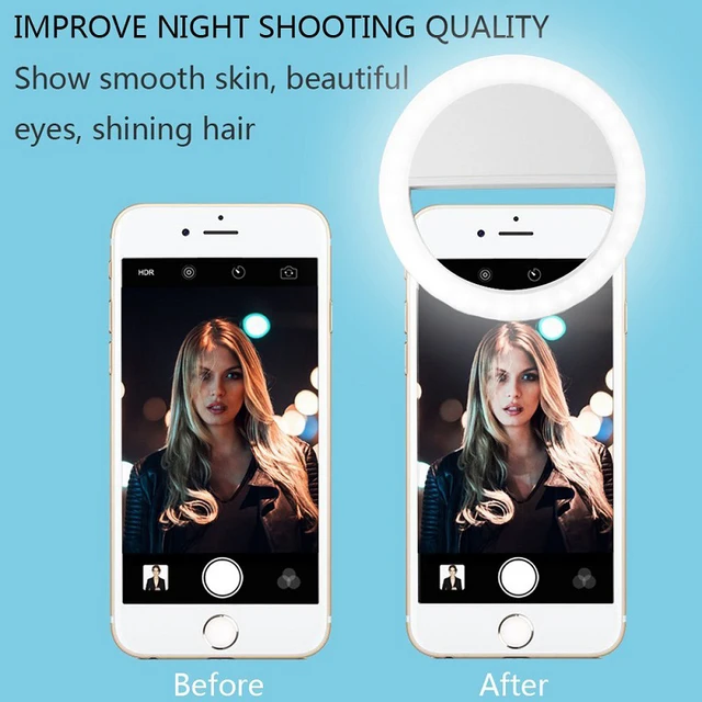 36 LED Portable Light Night Phone Flash Light Led Camera Clip-on Mobile Phone Selfie Ring Light Video Usb Charging For All Phone 2