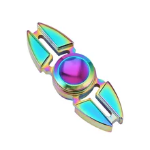 Aleación De Zinc Mano Spinner Rotación de Dos Esquinas Cangrejos Punta Giroscopio Bola Arco Iris de Color Anti-Estrés Juguete Dedo Fidget M09