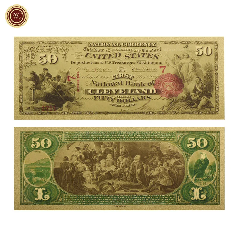 WR деловой сувенирные подарки 1875 год Красочные золотые банкноты Роскошные