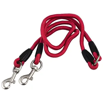 

Top Nylon Duplex Double Coupler Twin Lead Two Way Two Pet Dogs Walking Leash Safety