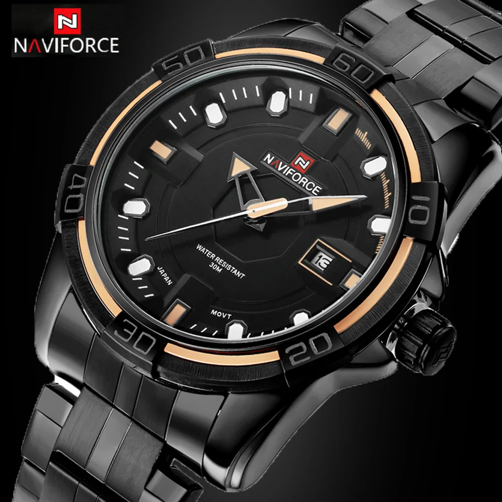 

NAVIFORCE Luxury Brand Military Sports Watches Men Waterproof Stainlee Steel Quartz Watch relogio masculino Date Wristwatches