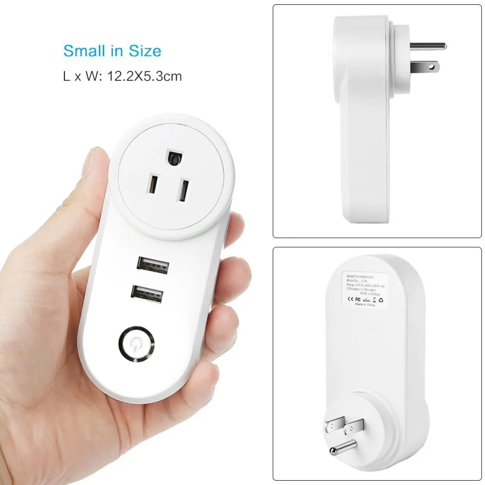 Умная розетка с таймером и Wi Fi 10 А 2 USB порта|Умные розетки| |