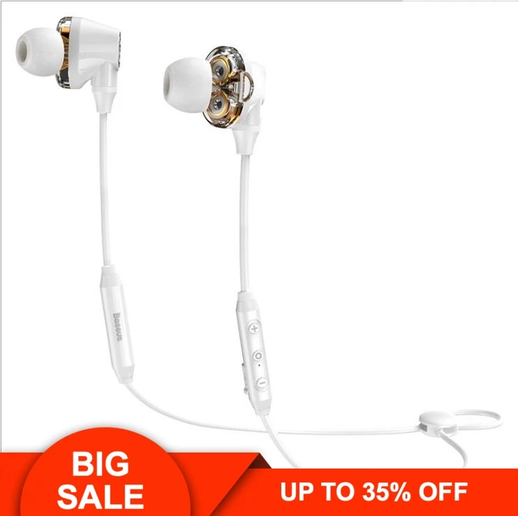 

Baseus S10 Bluetooth Earphone Wireless Headphone For Phone IPX5 Dual Driver Headset With Mic Sport Earbuds Casque fone de ouvido