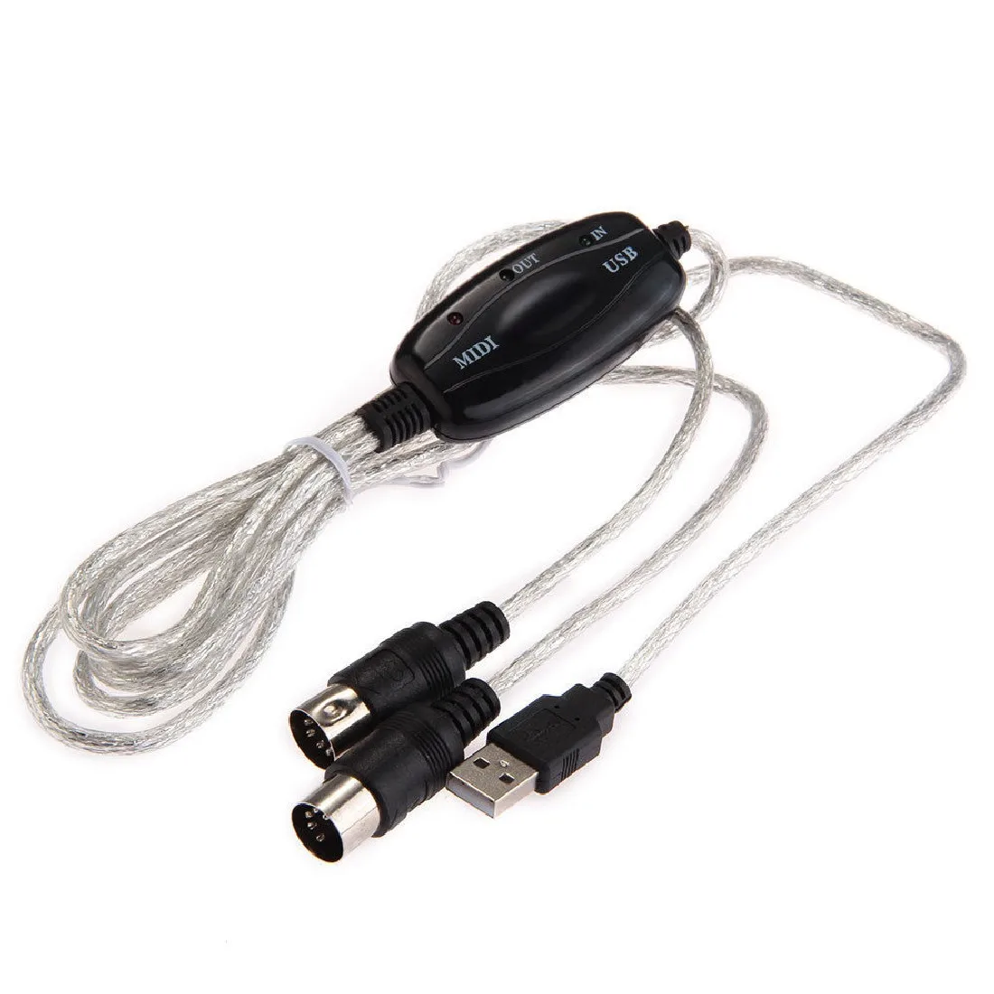 

Hot Sale Professional USB MIDI In-Out Cable For Music Keyboard Adapter Converter Professional Black