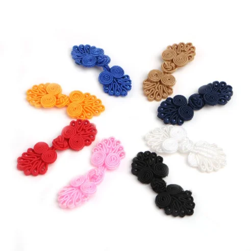 

mylb 10Pairs/Pack Beaded Chinese Frog Closure Buttons Knot Fastener Sewing Handmade Craft