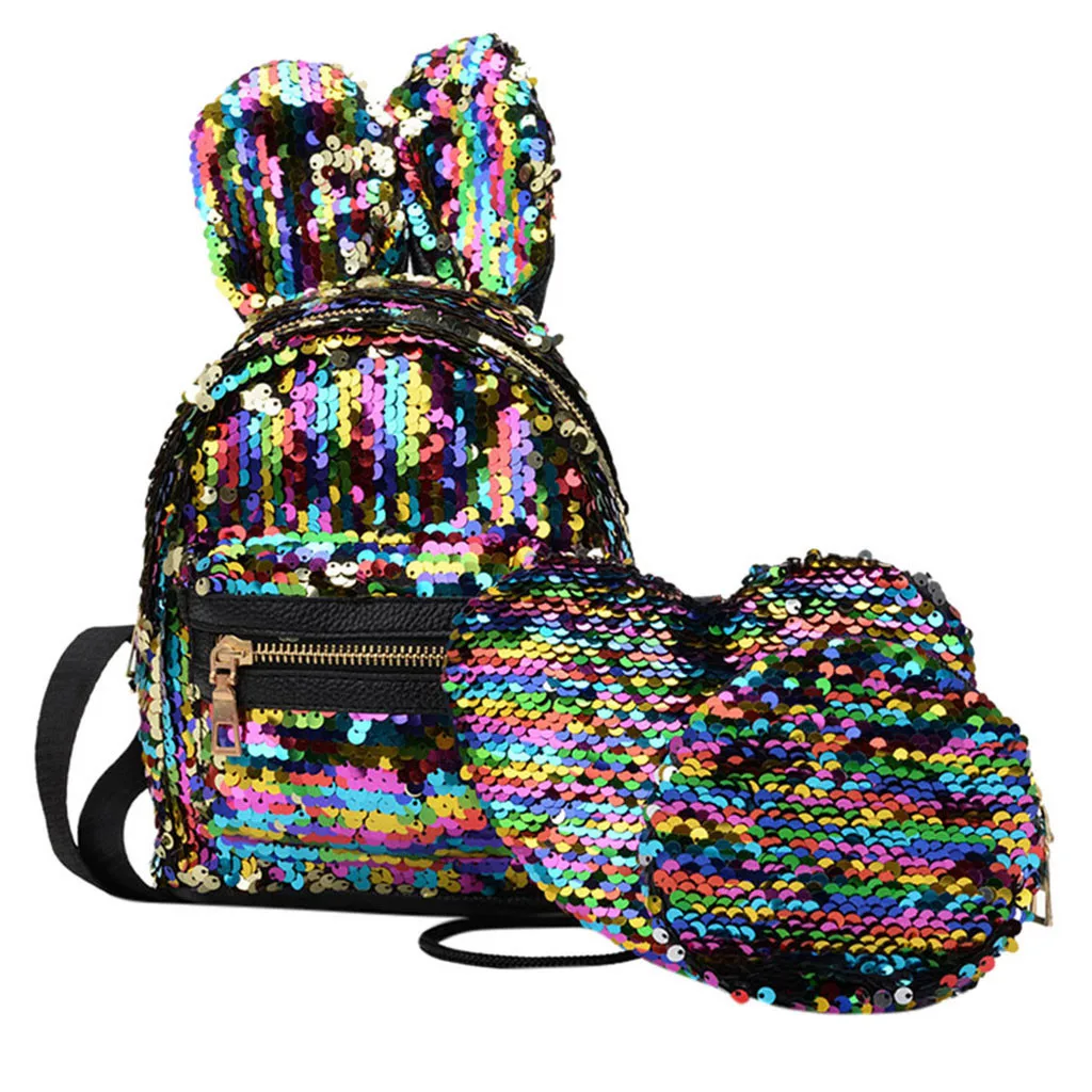 Aelicy 3 шт./компл. блестящие Для женщин Блестки рюкзаки для девочек-подростков, с ручкой, для путешествий, очень Ёмкость пакеты с блестками рюкзак вечерние школьные ранцы 606 - Цвет: MR