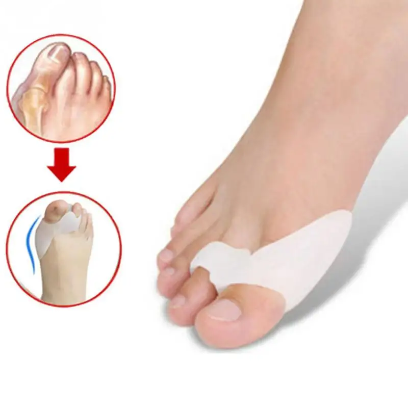 Шт. 2 шт. Силиконовые Toe Bunion Hallux Valgus средства ухода за кожей стоп регулятор палец отверстие протекторы комплект наивысшего качества