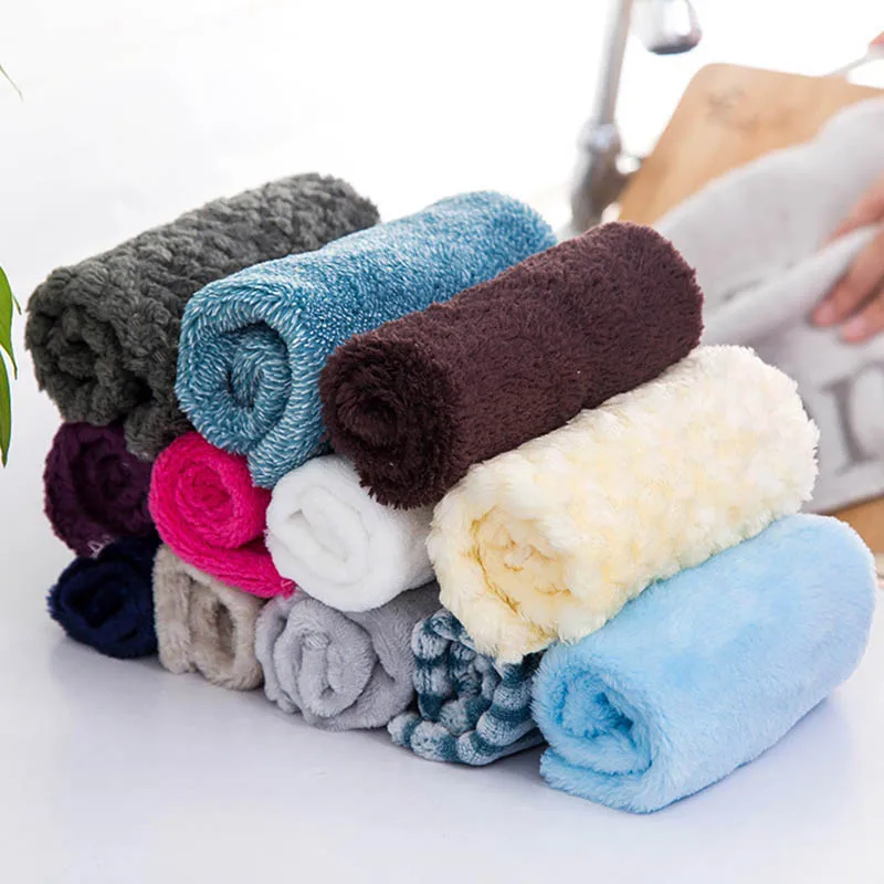 

5 Pc/set Washing Towel Microfiber Cleaning Cloth High Quality Scouring Pad Car Computer Cloth Kitchen Accessories