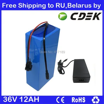 

36V Electric Bike battery 500W 10S6P 36V 12AH Lithium 18650 battery PACK with 15A BMS 42V 2A charger Free Shipping To RU
