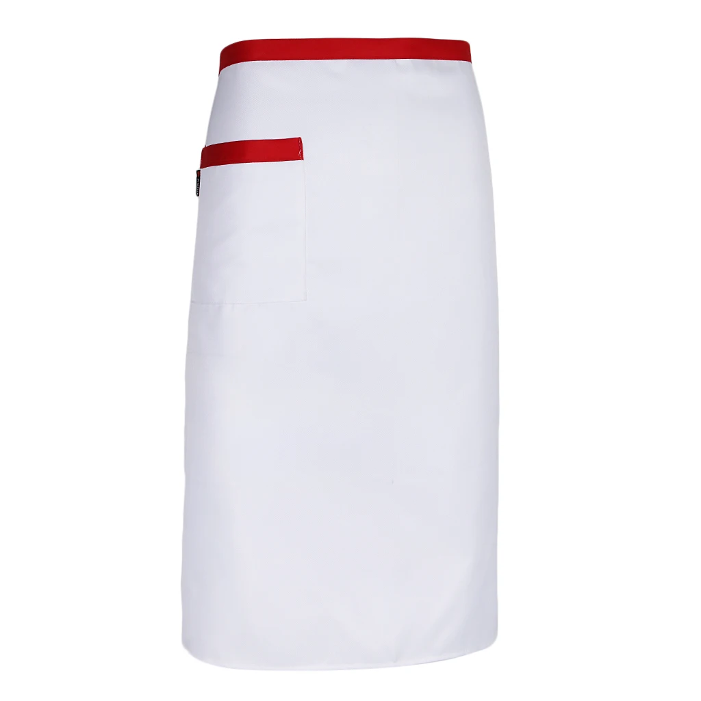 Men’s Women’s Blank Polyester Half Body Apron Washable Pocket Butcher Waiter Chef Kitchen Cooking Apron
