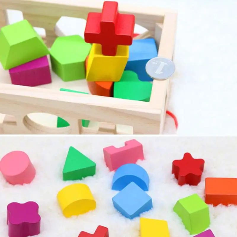 Детские деревянные строительные блоки, Детские обучающие игрушки Монтессори, детская Развивающая игра, развивающая игра, Когнитивная сортировочная деревянная коробка