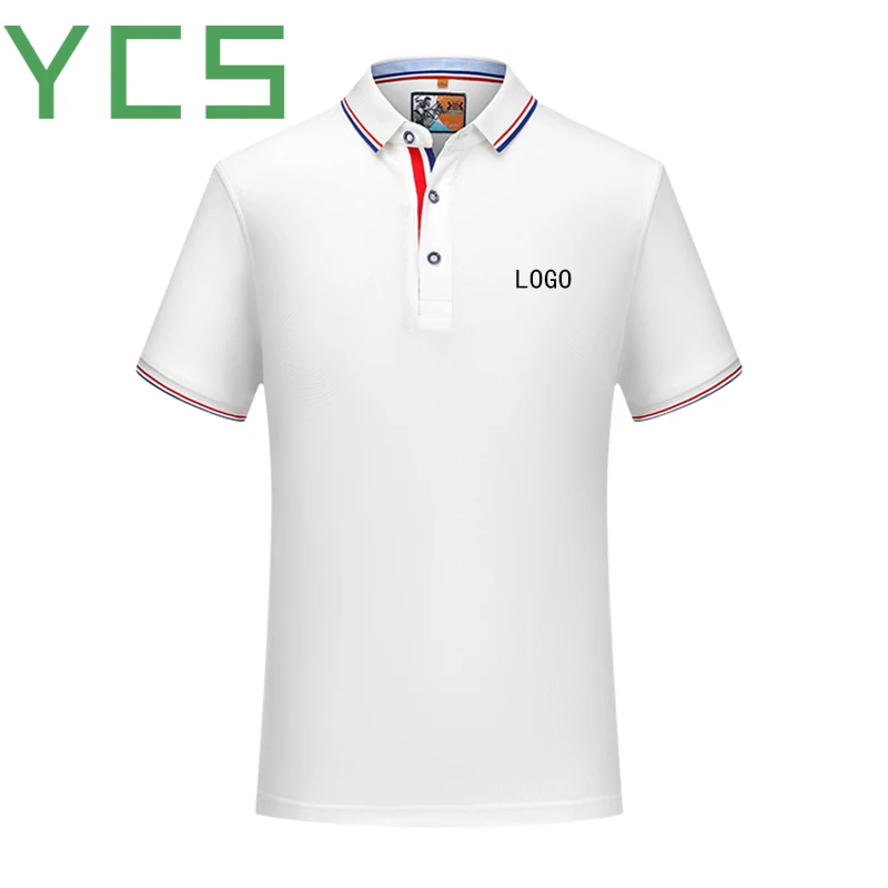 YCS Custom Polo короткая мужская хлопковая рубашка с коротким рукавом летняя Однотонная футболка поло верхняя одежда на заказ с принтом/вышивкой с логотипом