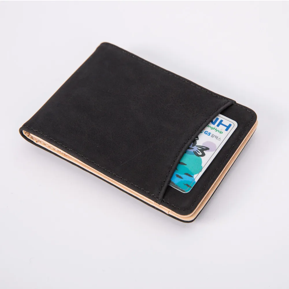 Мужской кошелек для карт, мини-магнит, кожаный бумажник, держатель для карт, короткий кошелек, минималистичный кошелек, Tarjetero# LR4