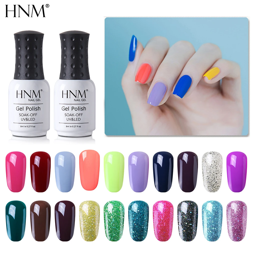 

HNM New Nude 8ML Top Base Gel UV Gel Nail Polish Soak Off Hybrid Varnish Paint Stamping Lucky Lacquer Primer