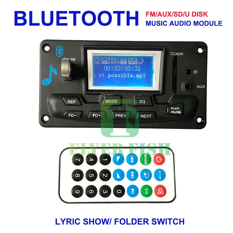 DIY Автомобильный Bluetooth модуль fm-радио аудио плеер 3,5 мм Aux IN USB SD 12 в MP3 WMA декодер плата переключатель папки 1000Kpbs ИК пульт дистанционного управления