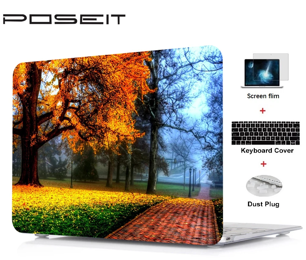 Жесткий чехол для Apple Macbook Touch Bar 13 15 ноутбука + крышка клавиатуры пленка экрана