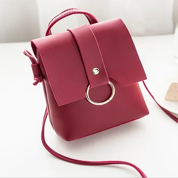 

Simple Hasp Crossbody Bag Women Vintage Style PU Leather Messenger Bag Mini Small Portable Phone Bags