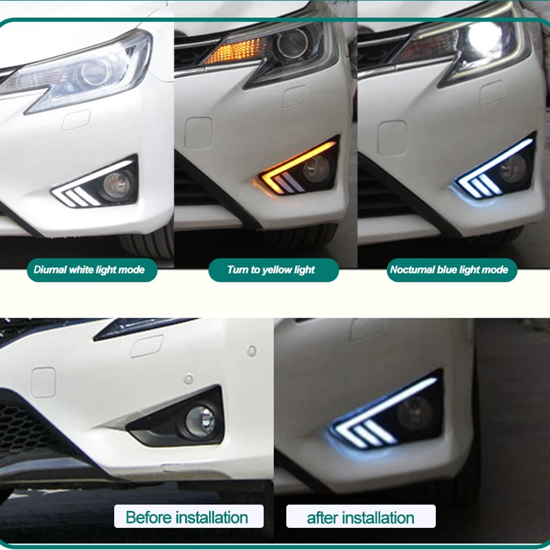 Hlxg 1 комплект светодиодный дневный ходовой светильник DRL для Toyota REIZ 2013 2018 с