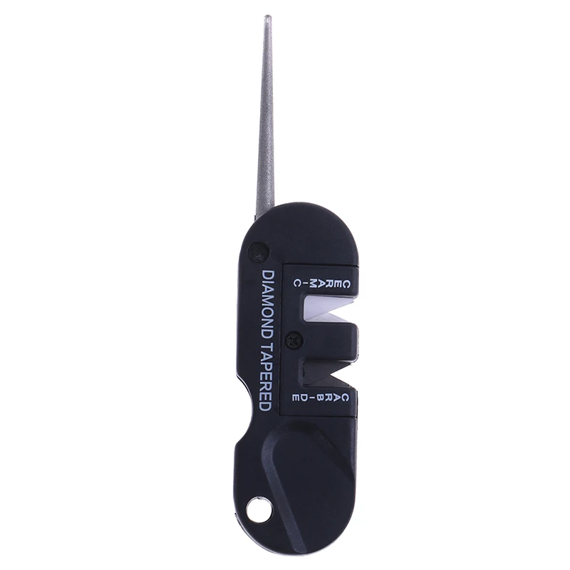 

Three Stages Ceramic Carbide Diamond Knife Sharpener Pocket Outdoor EDC Tool Fish Hook Professional Sharpening Stone