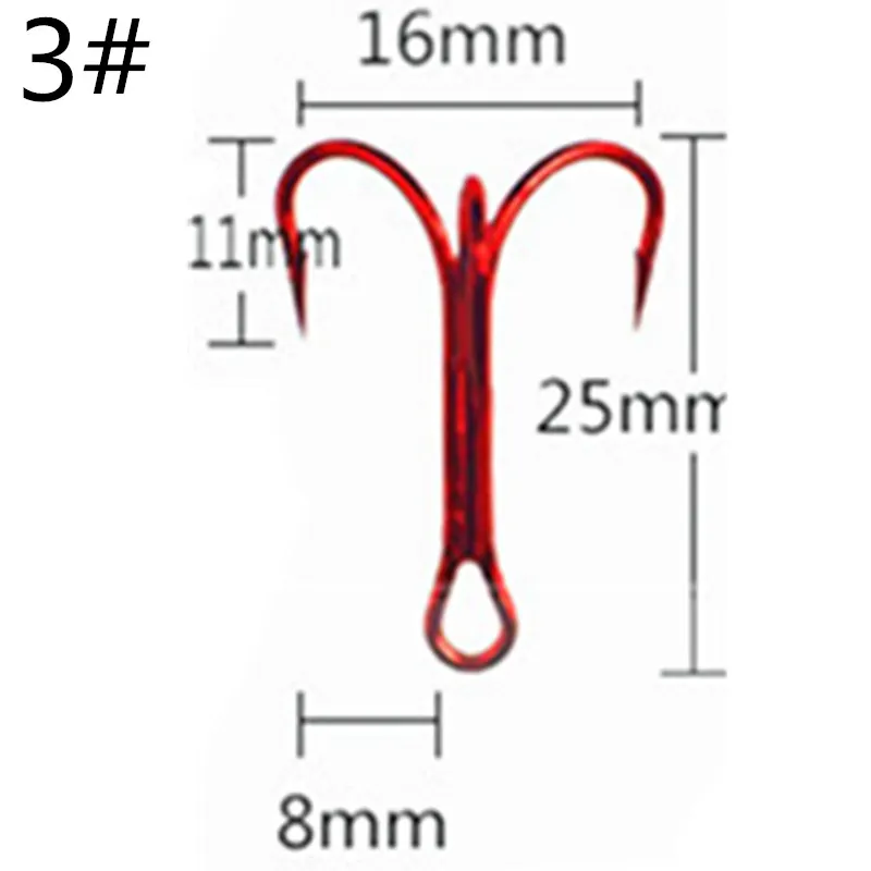 20 шт./лот, супер острый Якорный крючок, Размер#4, морские рыболовные крючки, тройные Крючки из высокоуглеродистой стали для рыбалки, Anzol Pesca FA-333 - Цвет: 3