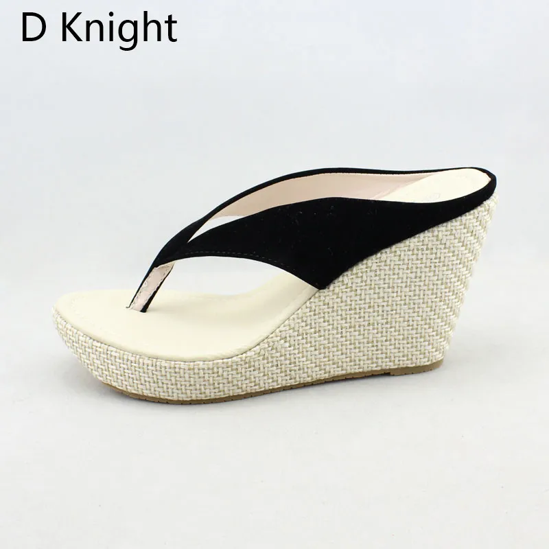 Bohemia Summer Platform Wedges Sandals Comfortable Slip On Slippers Black Red Pink Flip Flops Wedges Heels Sandalias Plataforma (1)