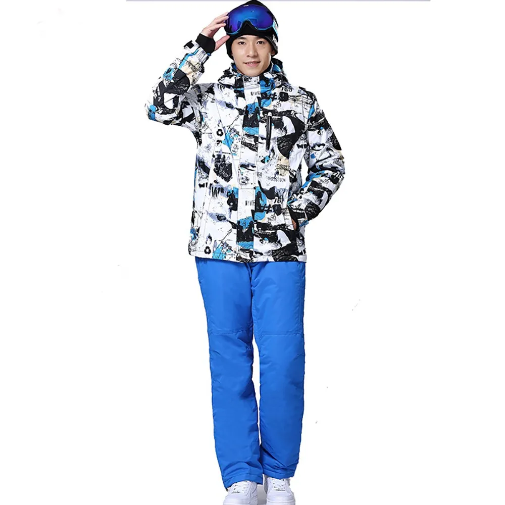 Лыжный костюм мужской зимний теплый и ветрозащитный водонепроницаемый спорт на открытом воздухе Зимние виды спорта Горячий бренд лыжный инвентарь мужские лыжные куртки и брюки