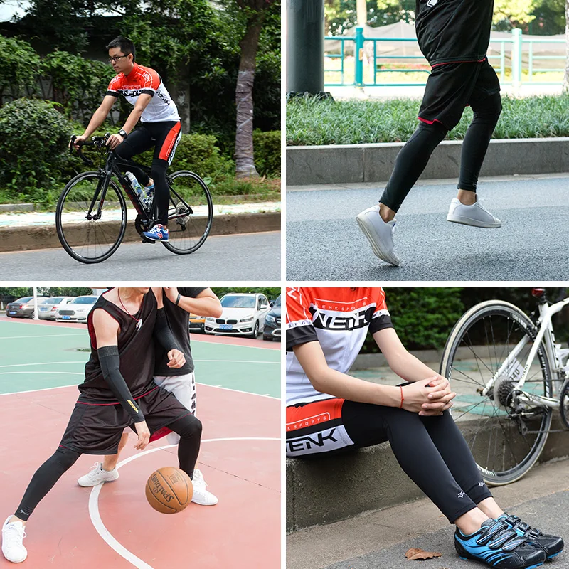 ROCKBROS Anti UV400 Cycling Leg Warmers Compression Knee Pad Protector Leg Sleeves Outdoor Sports Safety Soccer Running Leggings leg compression sleeves