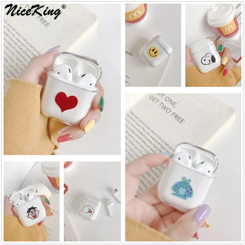 

Niceking Airpods Case For Airpods Cover Cartoon Monsters University Transparent Earphone Case For Apple Airpods Hard Case Bag