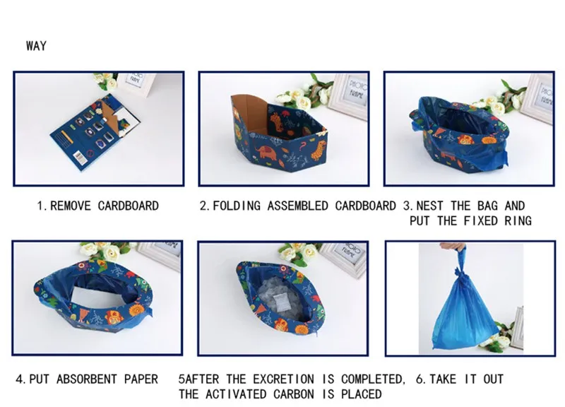 MOTOHOOD Paper Foldable Children Potty Toilet Training Potty Adult Newborn Portable Toilet Trainers Kids Urinals Boy Girls   (10)