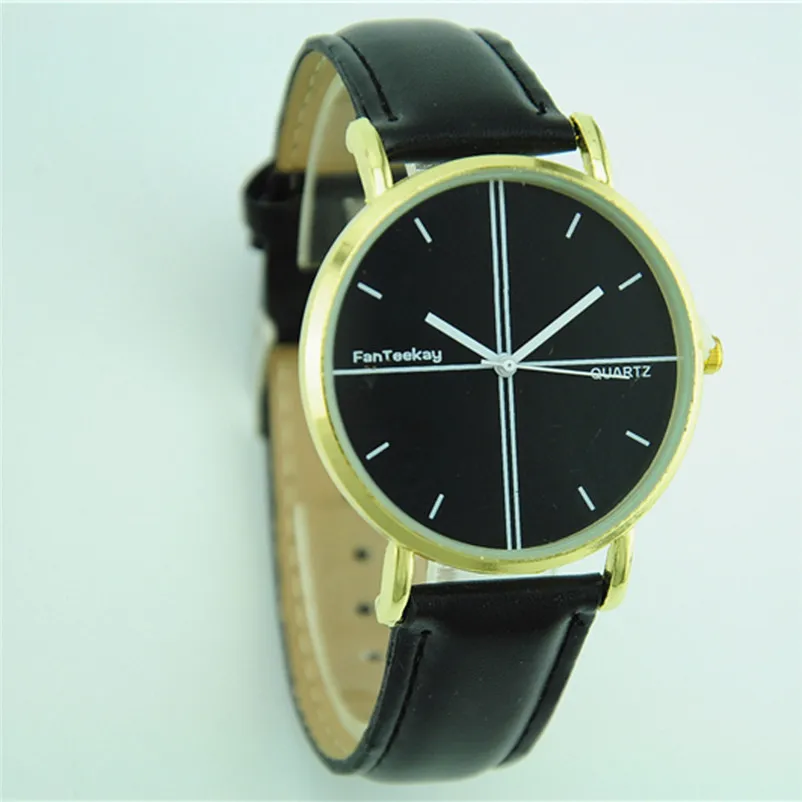 Fashion women watches bracelet watch ladies Simple Scale Simulation Leather band Thin Men And Women Quartz watch clock 3M30#N (5)