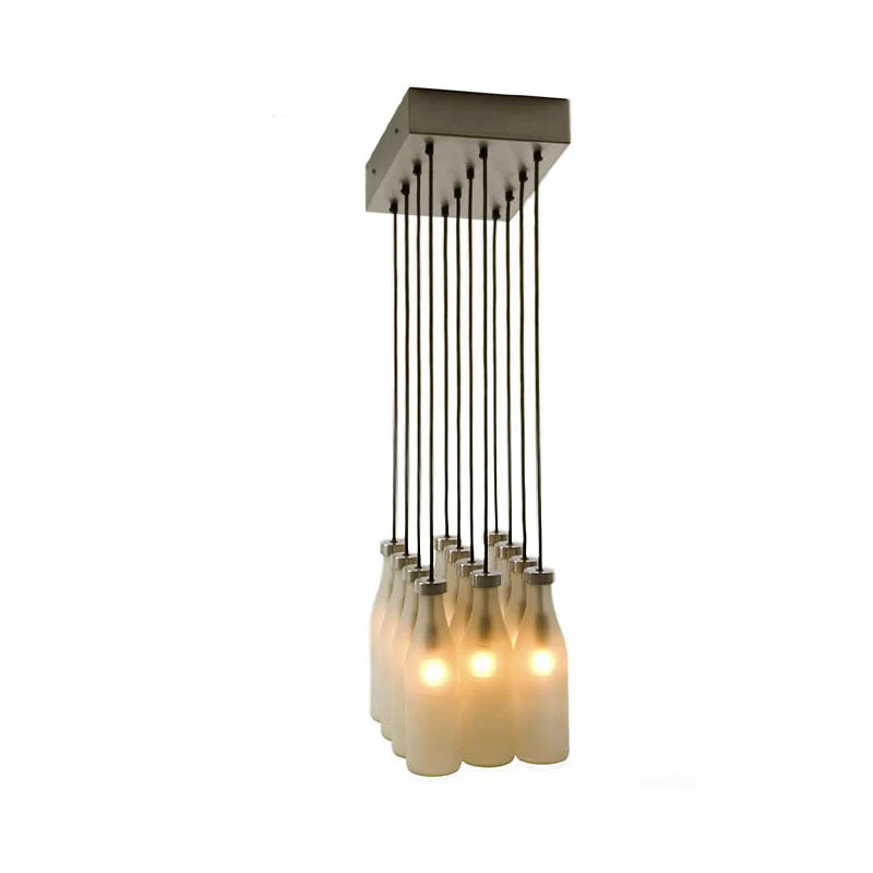 Droog молочная бутылка подвесной светильник люстра освещение led hanglamp лофт декор