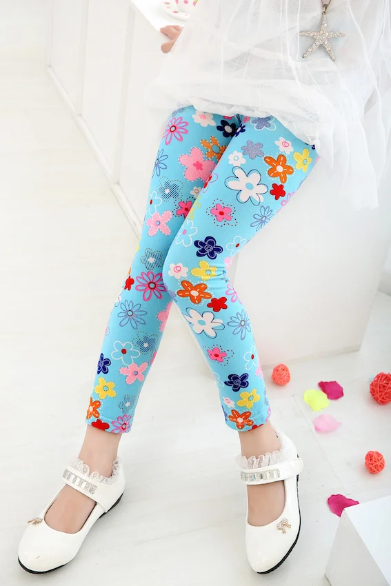 

Kids Girl Fashion Flower Print Leggings Cheap Children Autumn Leggins Baby Lovely Trousers Free shipping