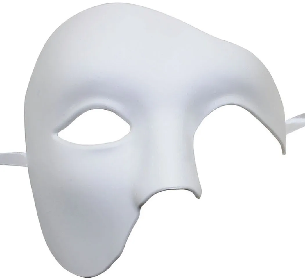 

Cool Party Mask For Men Women Plastic Half Face Opera Phantom Style Props Boy Girl Mask Handsome Mask White And Black