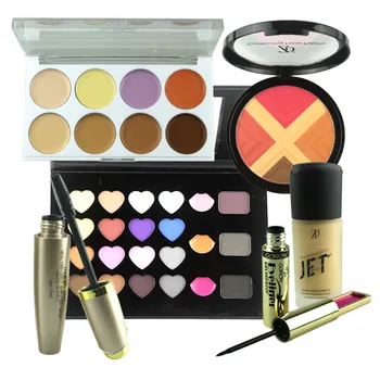 

GORON 6PCS Makeup Set Maquiagem Eyeshadow Lip Gloss Blusher Concealer Foundation Eyebrow Powder Mascara Eyeliner Kit DJT06