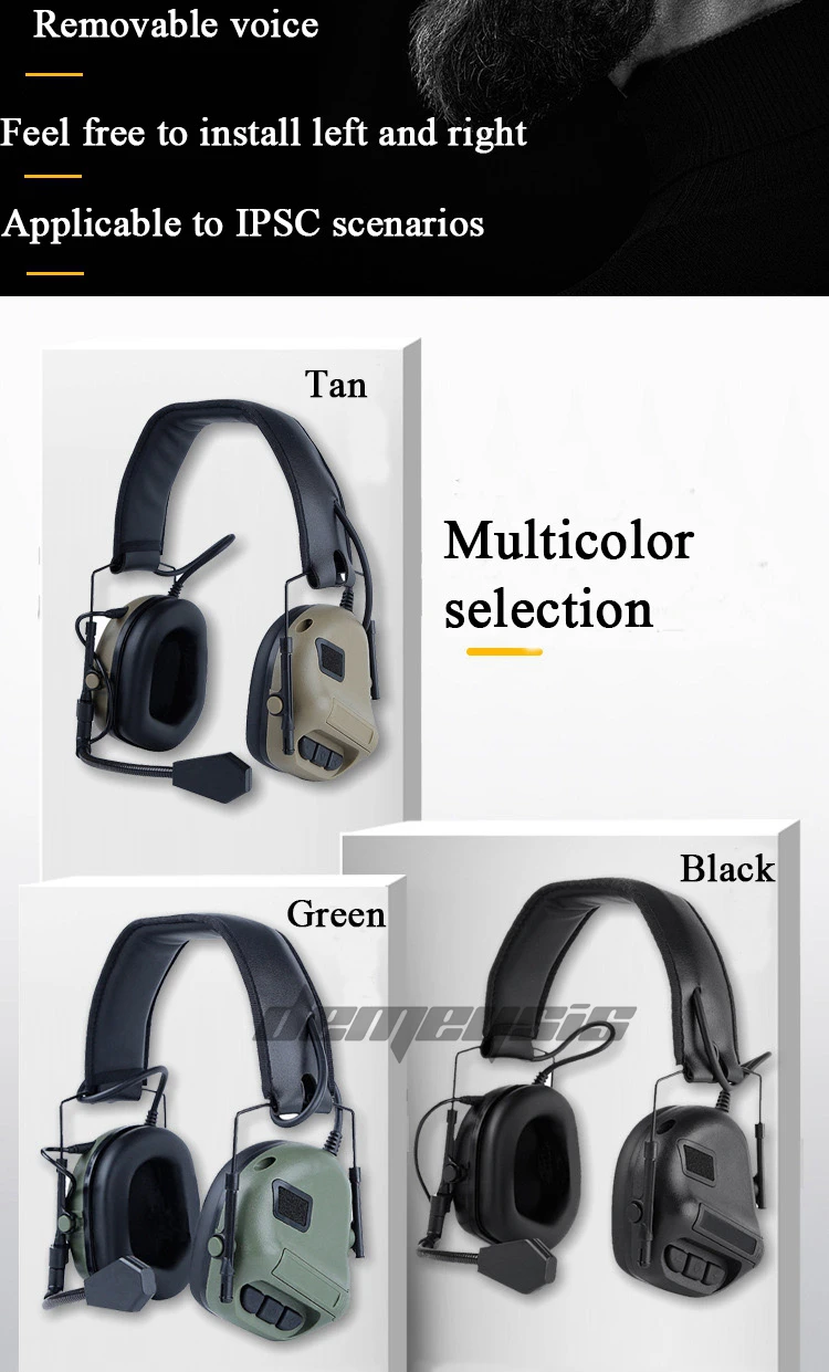 Cancelamento de Ruído Fones de Ouvido Fone de Ouvido Uso com Ptt Protetor Auditivo Earmuffs Táticos Anti Ruído Militar Caça Tiro 3 Cheap Fones de Ouvido tático & Acessórios