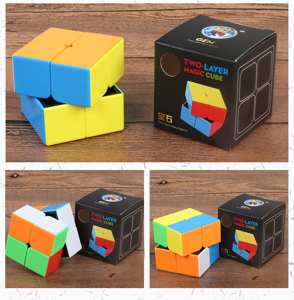 Shengshou GEM speed cubing 2x2 волшебный куб пазл игрушки для соревнований вызов-красочные cubo magico