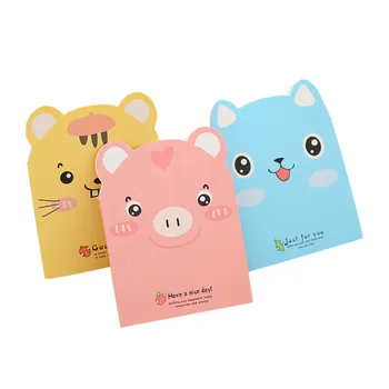 

20books/lot Lovely Cat Pig Notebook Animal Book Card Random Design Birthday Card fashion gifts Signature Guest Book