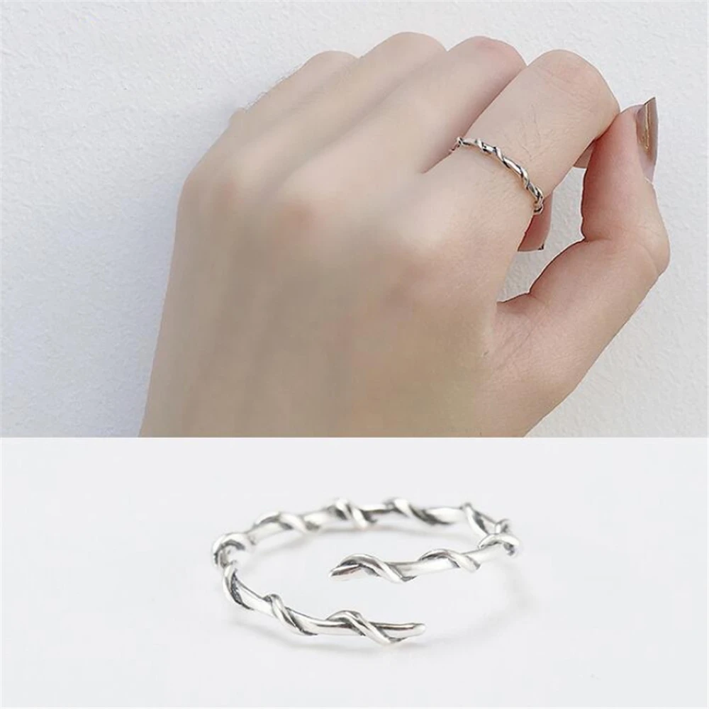 925 11R New Fashionable S925 Pure Silver Ring Opening Women's Jewelry Accessoriesin Rings from