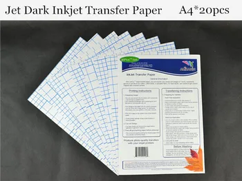 

(A4*20pcs) Import JET Dark Inkjet Heat Transfer Paper for Dark and Light Fabric High Stretch and Washable Papier Transfert Papel