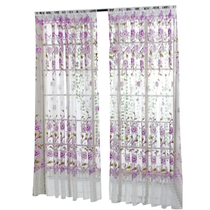 

Peony Sheer Curtain Tulle Window Treatment Voile Drape Valance 1 Panel Fabric L508