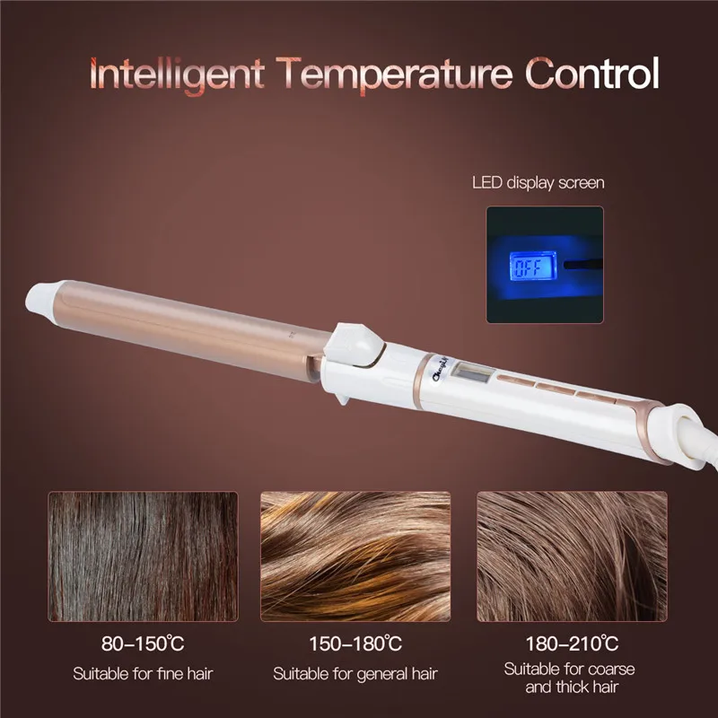 CkeyiN ЖК-экран 25 мм Электрический Керамический щипцы для завивки волос цифровой бигуди стайлер нагревательные Инструменты для укладки волос Волшебная плойка