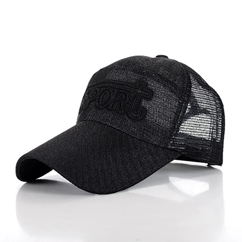 

2018 Summer Baseball Cap Outdoor Linen Snapback Hat Breathable Quick-Drying Mesh Cap Camping Hiking Adjustable Dad Hat Sport Cap