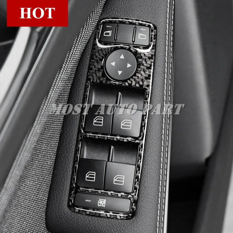 

Carbon Fiber Car Door Window Button Trim Cover For Benz GLK X204 2008-2015
