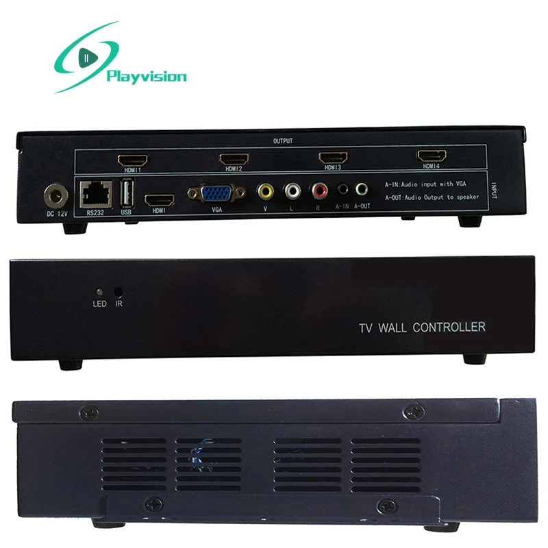 Настенный видеоконтроллер 2X2 2X1 1X2 1X4 4X1 1X3 3X1 USB/HDMI/VGA/AV вход 4 ТВ показывает
