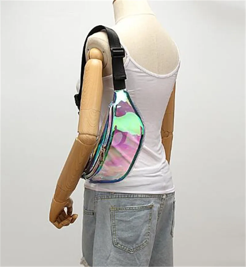 PVC Waterproof Transparent Waist Bags Laser Waist Pack Clear waist bags Belt Bum Holographic Fanny Pack Women