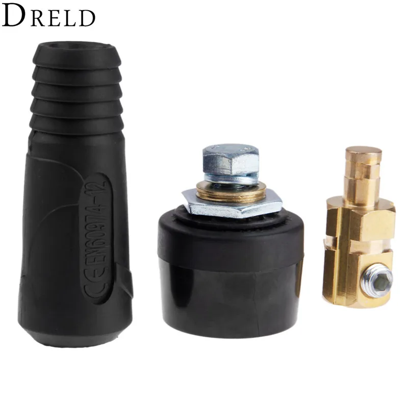 DRELD 2pcs/set Quick Fitting DKJ70-95 400A-500A Cable Connector-Plug with DKZ70-95 Connector-Socket for TIG Welding Machine DRELD 2pcs/set Quick Fitting DKJ70-95 400A-500A Cable Connector-Plug with DKZ70-95 Connector-Socket for TIG Welding Machine